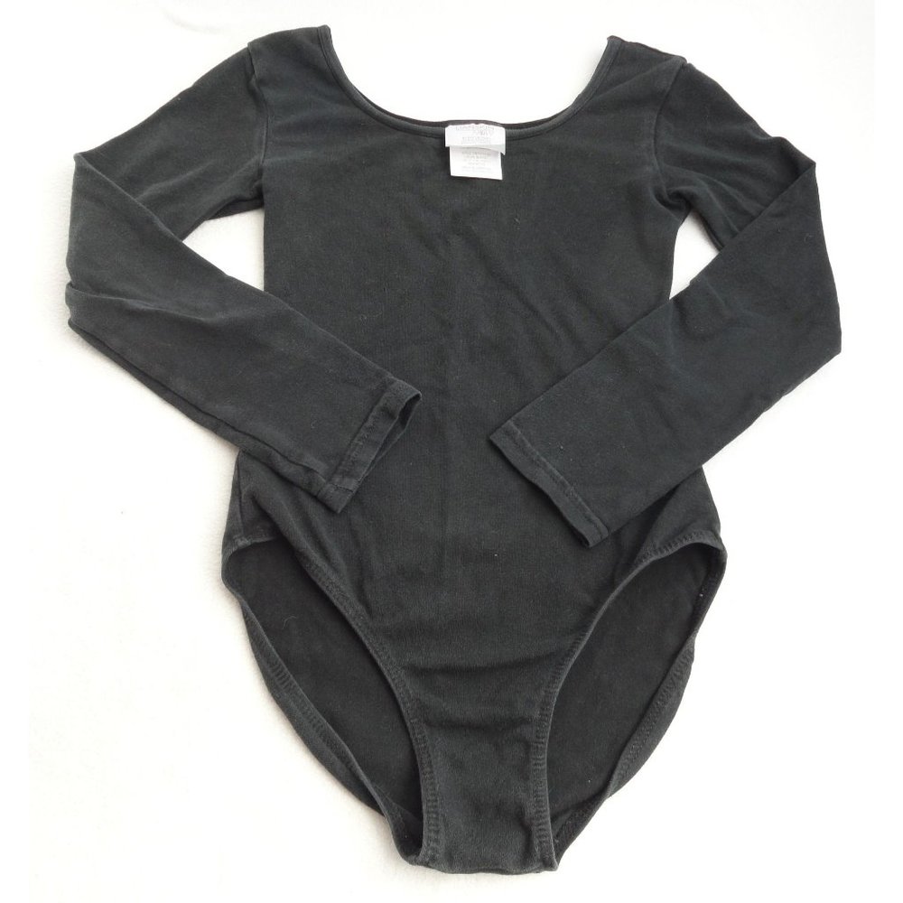 Danskin Now Black Long Sleeve Cotton Leo Loetard - Girls Size 6/6X